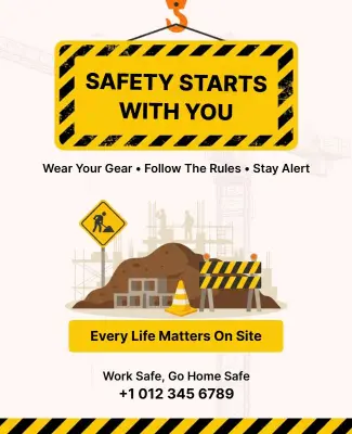 Construction Site Safety Poster Template