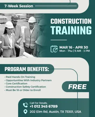 Construction Training Program Flyer Template
