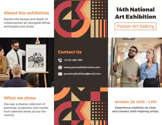 Contemporary Art Exhibition Colorful Creative Gallery Brochure Template