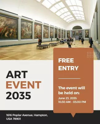 Contemporary Art Exhibition with Free Entry Poster Template
