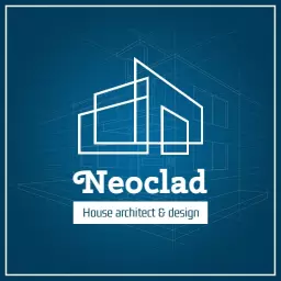 Contemporary Blue Architecture Design Showcasing Structural Precision Logo Template