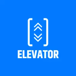 Contemporary Blue Elevator Icon with Upward Motion Logo Template