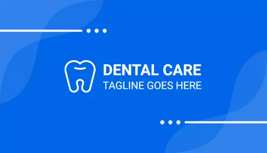 Contemporary Bright Blue Dental Health Service Business Card Template