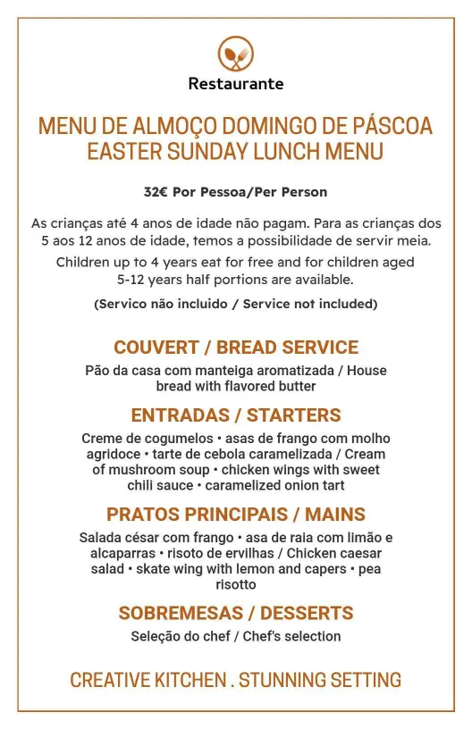 Contemporary Easter Lunch with Family Style Menu Template