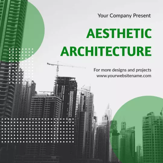 Contemporary Green Geometry for Aesthetic Architecture Ad Template
