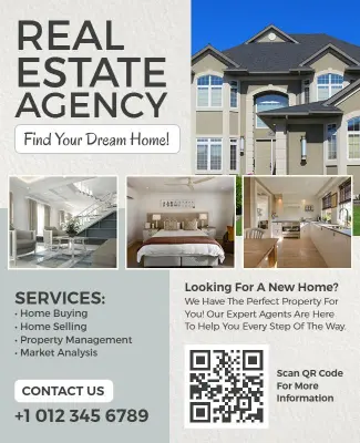 Contemporary Home Search Real Estate Agency Flyer Template