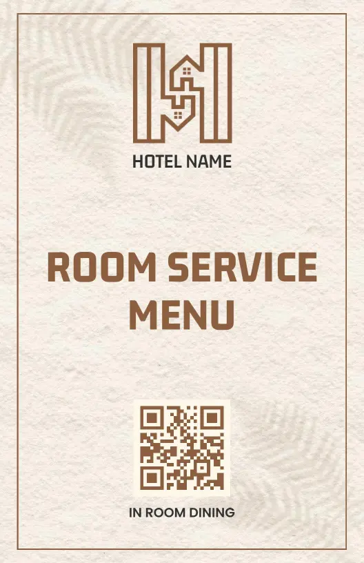 Contemporary Hotel in-Room Dining Services Menu Template