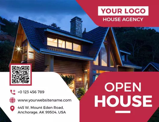 Contemporary Open House Real Estate Listing Brochure Template