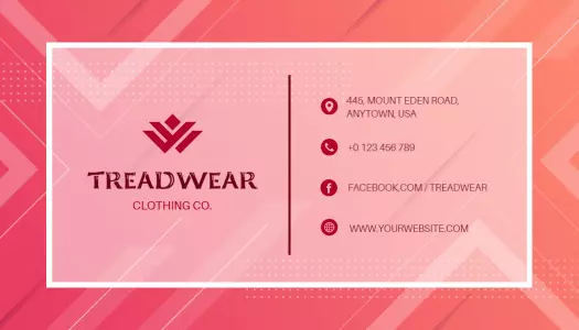 Contemporary Pink Geometric Apparel Business Card Template