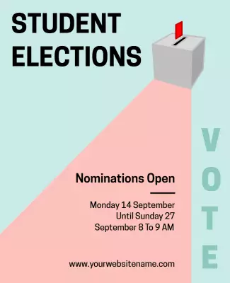 Contemporary Student Elections Voting Information Poster Template
