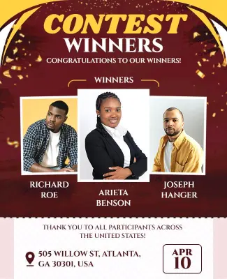Contest Winners Announcement Poster Template