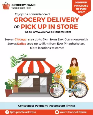 Convenient Grocery Delivery and Pickup Flyer Template
