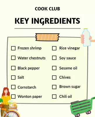 Cook Club Ingredient Checklist Flyer Template