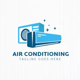 Cool Blue Air Conditioning Solution for Efficient Climate Control Logo Template