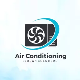 Cool Blue Air Conditioning System Design for Comfort Logo Template