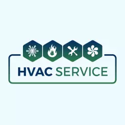 Cool Blue and Green HVAC Service Representing Comfort Needs Logo Template