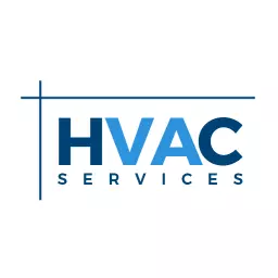 Cool Blue and White Design for HVAC Services Logo Template