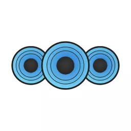 Cool Blue Circular Wave Sound Design for Speaker Logo Template
