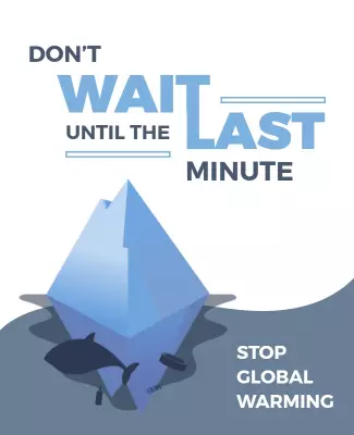 Cool Blue Environmental Awareness Global Warming Poster Template