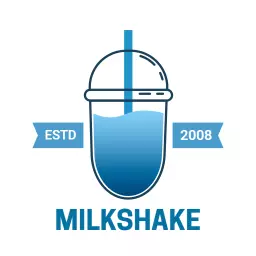 Cool Blue Milkshake Design Highlighting Flavorful Delights Logo Template