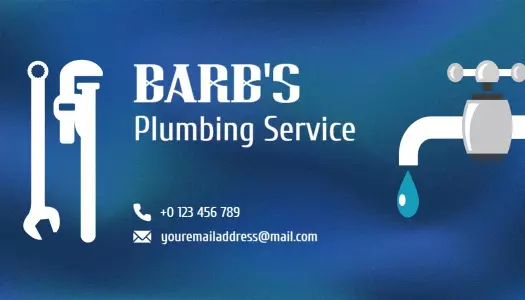 Cool Blue Plumbing Services Handyman Business Card Template