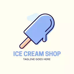 Cool Blue Popsicle Illustrating Ice Cream Shop Logo Template