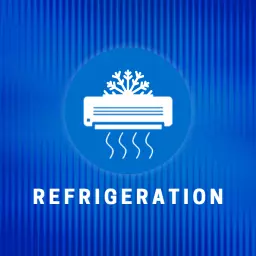 Cool Blue Refrigeration System Showcasing Air Conditioner Logo Template