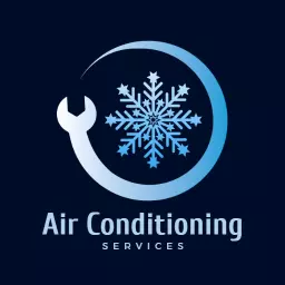 Cool Blue Snowflake Design Representing HVAC Services Logo Template