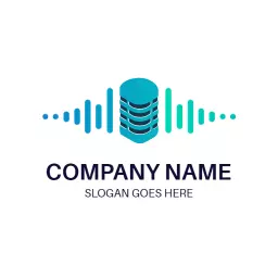 Cool Blue Sound Wave Design for Dynamic Music Logo Template