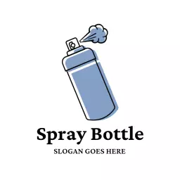 Cool Blue Spray Bottle Design for Home Cleaning Logo Template