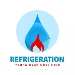 Cool Blue Water Drop Emphasizing Refrigeration Services Logo Template
