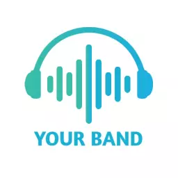 Cool Turquoise Headphones Representing Your Band Logo Template