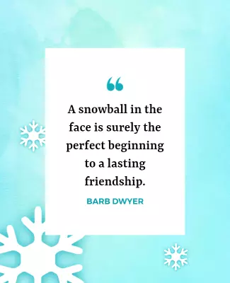 Cool Winter Snowball Friendship Quote Poster Template