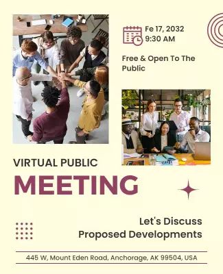 Cooperative Yellow Virtual Public Meeting Poster Template