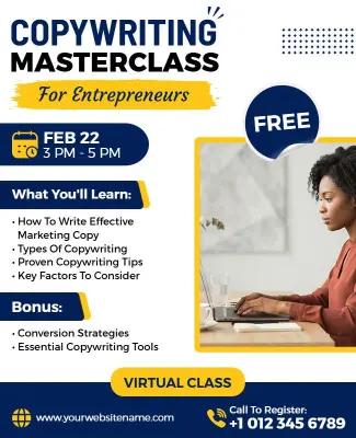 Copywriting Masterclass for Entrepreneurs Flyer Template
