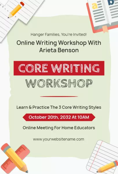 Core Writing Skills Online Workshop Invitation Template