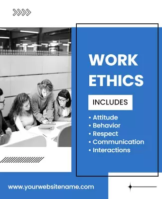 Corporate Blue Work Ethics Training Workshop Poster Template