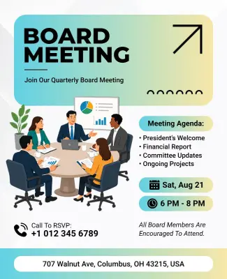 Corporate Board Meeting Flyer Template