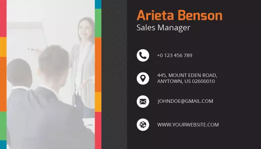 Corporate Colorful Sales Manager Business Card Template