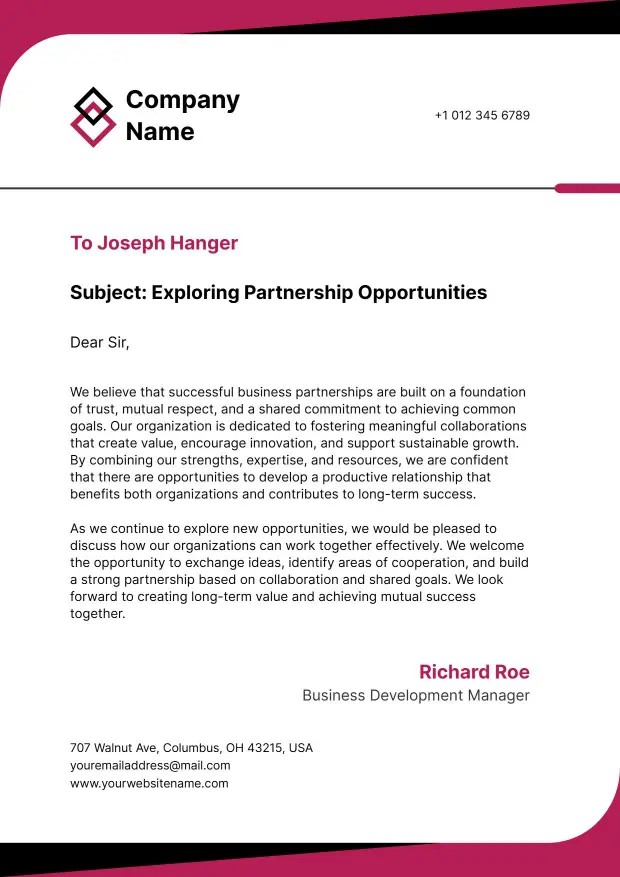Corporate Communication Strategy Letterhead Template