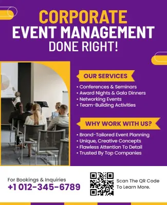 Corporate Event Management Services Flyer Template