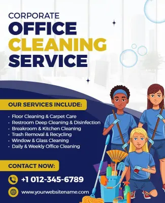 Corporate Office Cleaning Services Promotional Flyer Template