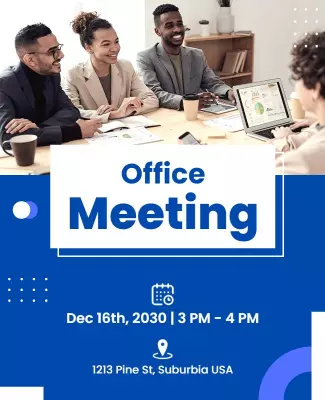 Corporate Office Meeting Announcement Flyer Template