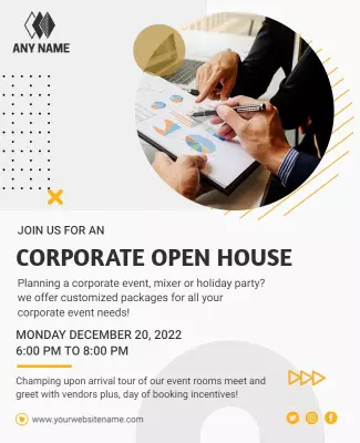 Corporate Open House Event Flyer Template