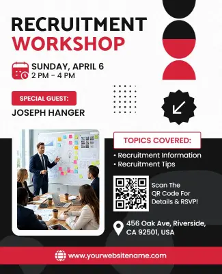 Corporate Recruitment Workshop Event Flyer Template