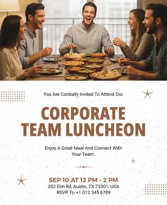 Corporate Team Luncheon Gathering Flyer Template