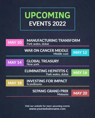 Corporate Upcoming Events Schedule Flyer Template