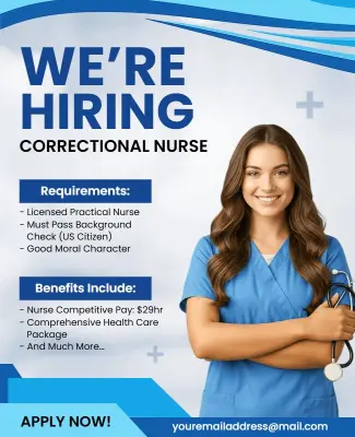 Correctional Nurse Job Hiring Flyer Template