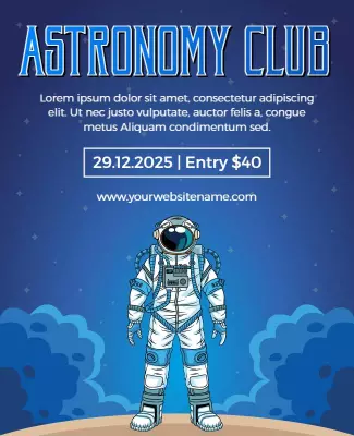 Cosmic Blue Astronomy Club Event Poster Template
