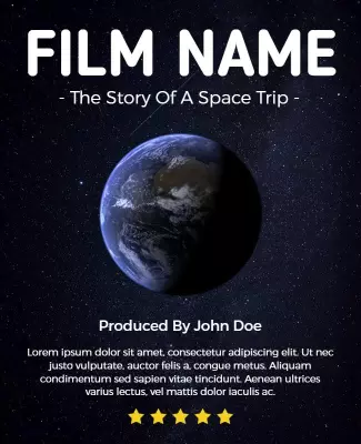 Cosmic Blue Space Adventure Film Poster Template